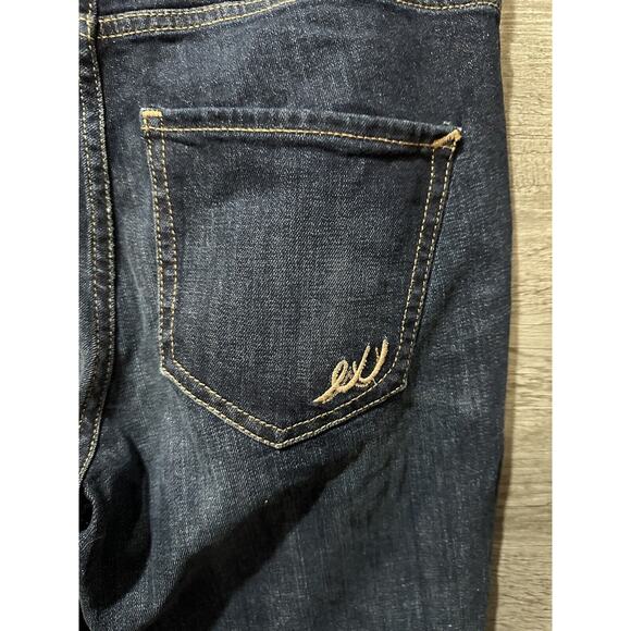 Bell Crop High Rise New Ladies Express Denim Blue Jeans Dark Wash Size 2 - Picture 5 of 7